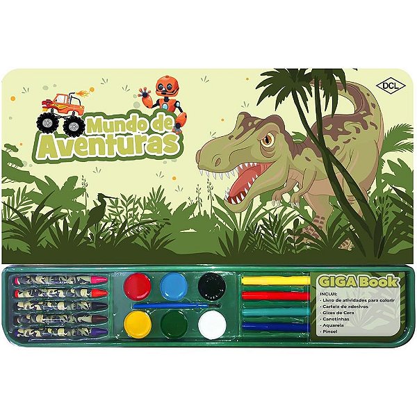 Livro Infantil de Colorir Dinossauros Giga Book com 46 Páginas
