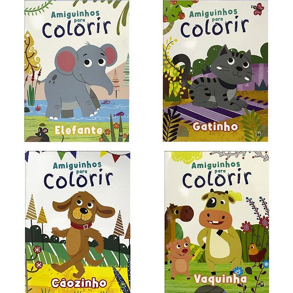 Livro Infantil Colorir Amiguinhos para Colorir (S) Pacote com 05