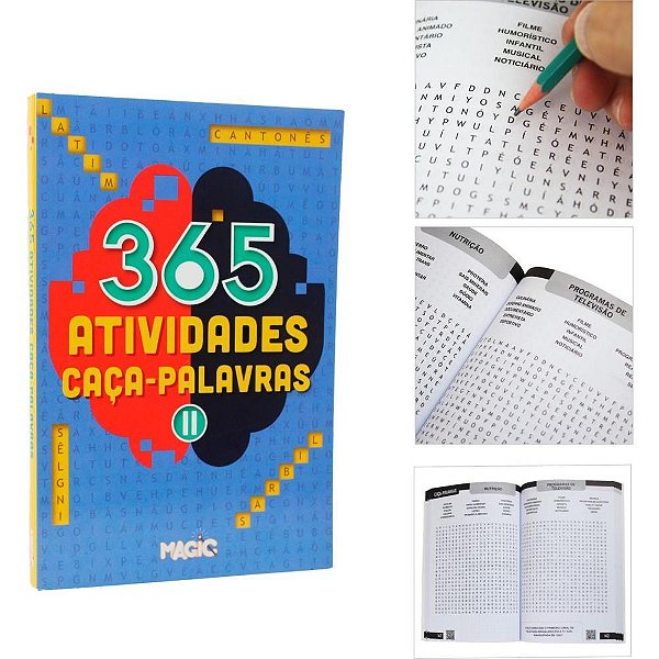 Livro Infantil Colorir 365 Atividades CAÇA-PALAVRAS