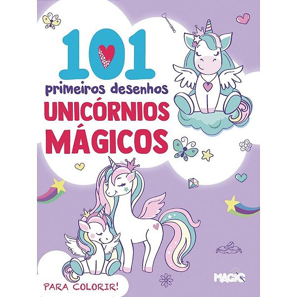 Livro Infantil Colorir 101 Desenhos Unicórnios 104 PGS