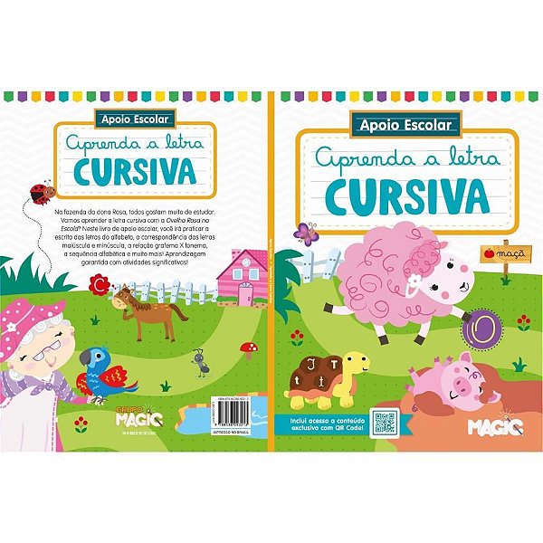 Livro Cartilha Letra Cursiva 48 Páginas 27X20CM