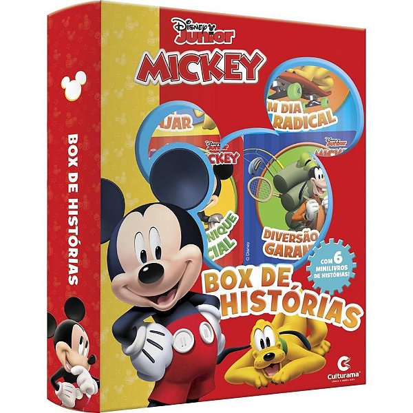 Livro Brinquedo Ilustrado Mickey BOX Histórias com 6