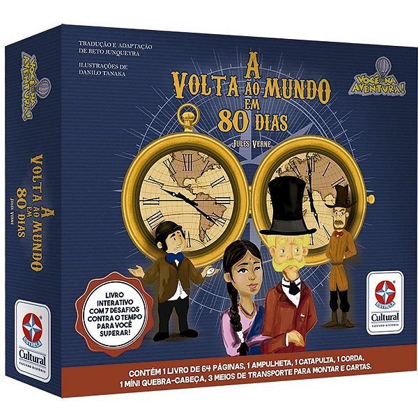 Livro Brinquedo Ilustrado Livro Volta ão Mundo em 80DIAS