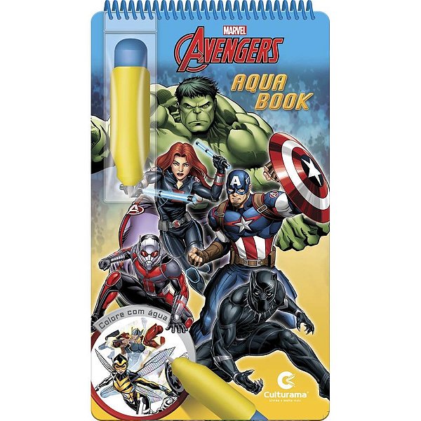 Livro Aquabook Vingadores 24,5X14CM - 10 Páginas