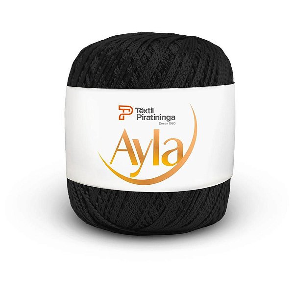 Linha para Crochê 100G AYLA Preto Brilho 130M