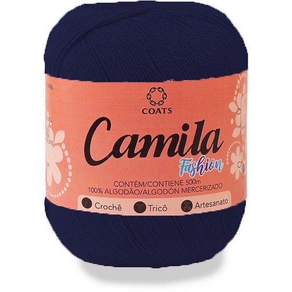 Linha para Crochê Camila Fashion 00150 Azul Marinho - Pacote com 6 Unidades