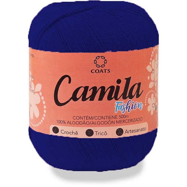 Linha para Crochê Camila Fashion 00139 Azul Royal PCT com 06