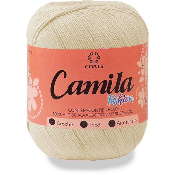 Linha para Crochê Camila Fashion 00105 Bege PCT com 06