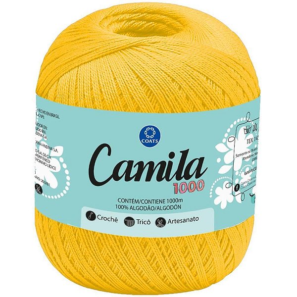 Linha para Crochê Camila 00298 Amarelo PCT com 06