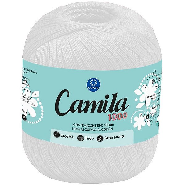 Linha para Crochê Camila 0000B Branco PCT com 06