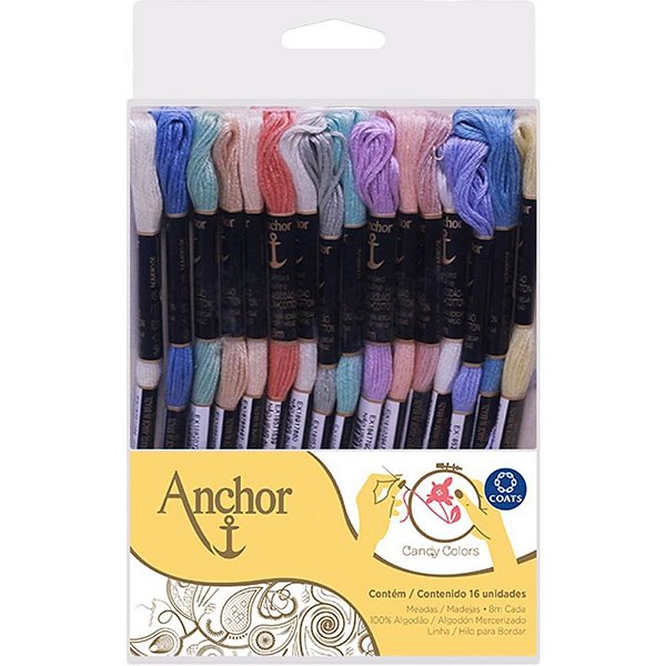 Linha Bordar ANCHOR 16 Meadas T Pasteis (S
