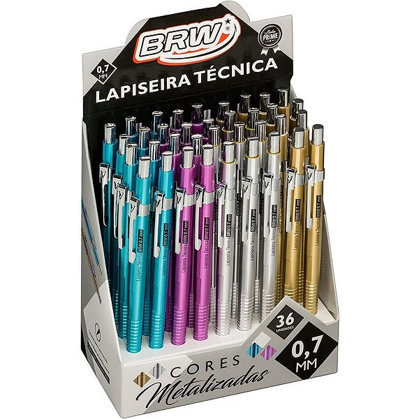 Lapiseira Técnica Metalizada 0,7MM 4 Cores Sortidas - Display com 36 Unidades

descrição
