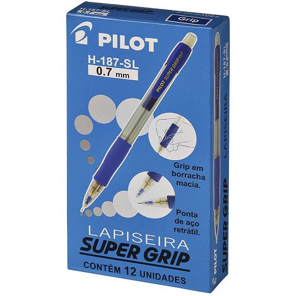 Lapiseira 0.7MM Supergrip H-187 Azul Caixa com 12