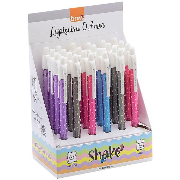Lapiseira 0,7MM Plástica Shaker - Coleções Diversas - Display com 24 Unidades