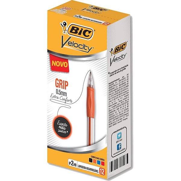 Lapiseira 0.5MM Velocity GRIP C/BORRACHA SORT.