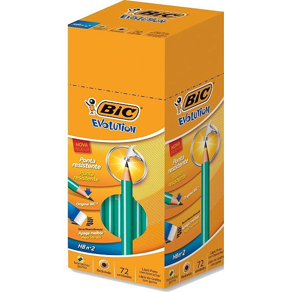Lápis Preto Redondo BIC Evolution 2HB com Borracha