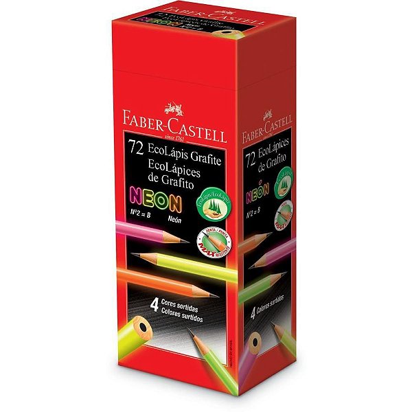 Lápis Preto Redondo Ecolápis 1205 MAX Neon - Caixa com 72