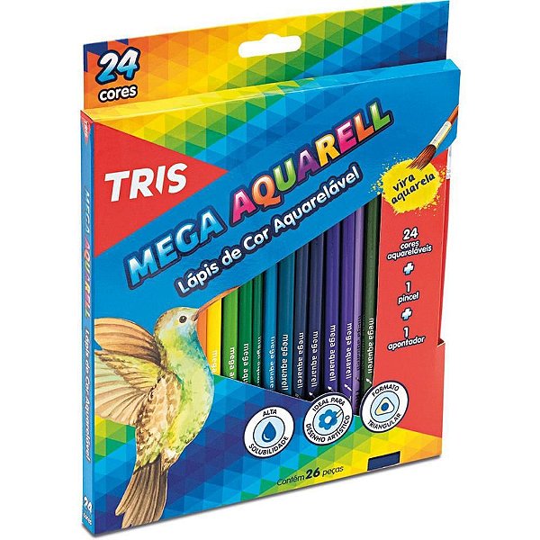 Lápis de COR Aquarelável Mega Aquarell 24 Cores