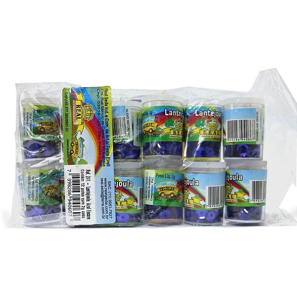 Lantejoula Metalizada Azul Escuro Nº06 - Potes de 2G (pacote com 12 Unidades)