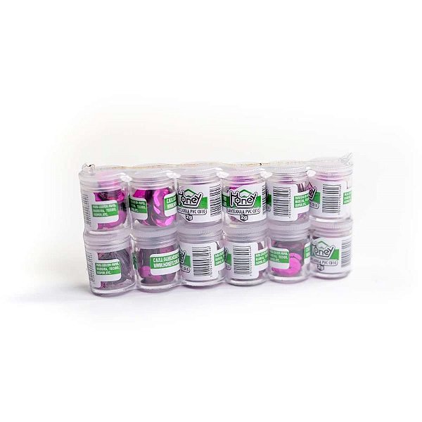 Lantejoula Metalizada PINK 10MM Pote 2G - Pacote com 12 Unidades