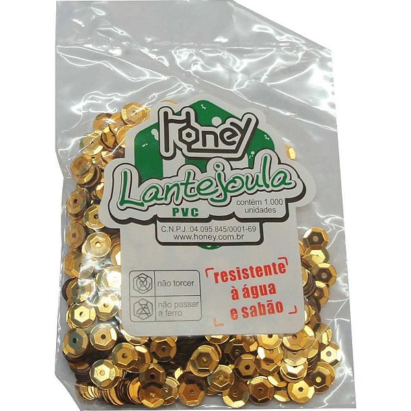 Lantejoula Metalizada Ouro N06 com 1000 Unidades