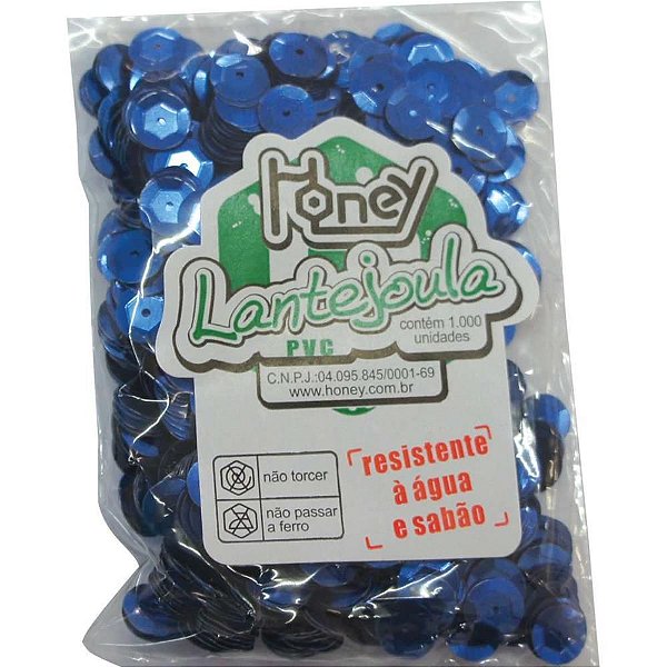 Lantejoula Metalizada Azul Royal N08 com 1000 Unidades