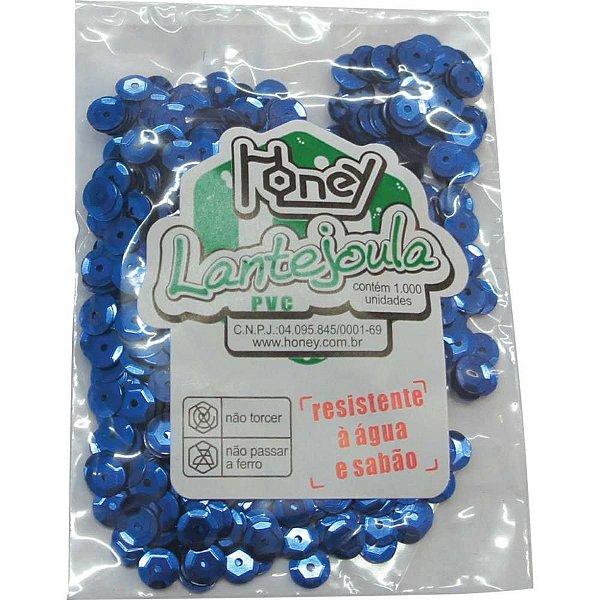 Lantejoula Metalizada Azul N06 com 1000 Unidades