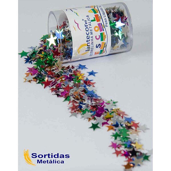 Lantejoula Especial Estrelinhas Sortidas Potes 3G – Pacote com 12 Unidades