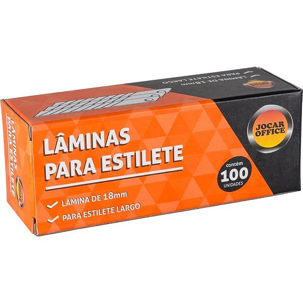 Lâmina para Estiletes Largo 18MM Caixa com 100