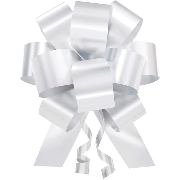 Laço Pronto Liso 30MMX84CM FLOR Branco UN/BLIS PCT com 10