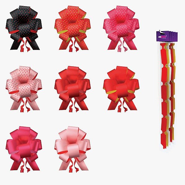 Laço Pronto Decorado 30MMX84CM Multicolor - Pacote com 10 Unidades