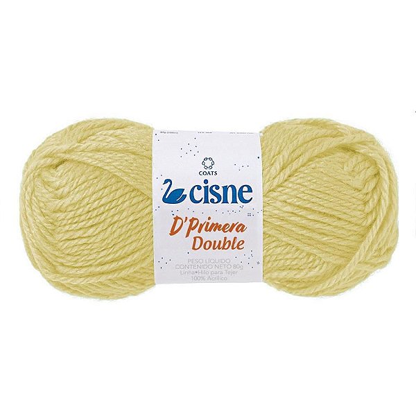 Lã Tricô Cisne Dprimera 00161 80G Amarelo Bebê Double PCT com 05