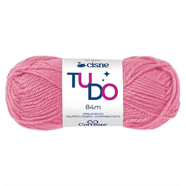 Lã Tricô Cisne D´primera 40G Rosa Chiclete Pacote com 5