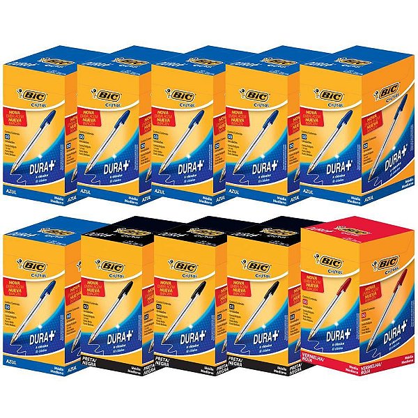 Kit Promocional Cristal Cores Mistas Cartucho C/50 Unidades