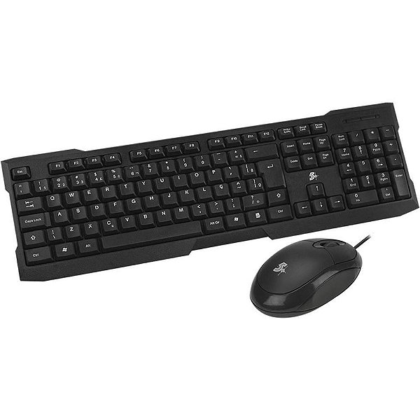 Kit Periféricos Teclado + Mouse USB Office Preto