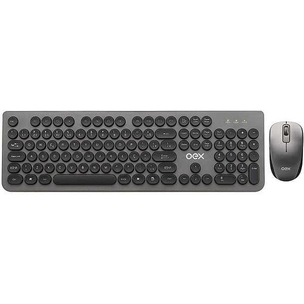 Kit Periféricos POP+ Teclado e Mouse sem Fio Chumbo