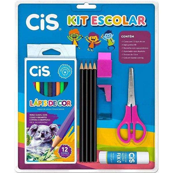Kit Escolar Rosa 9 Peças