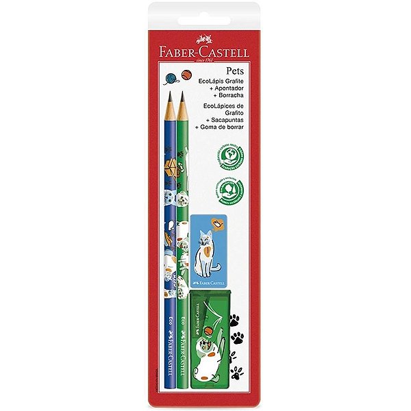 Kit Escolar PETS VERDE/AZUL - 4 Peças