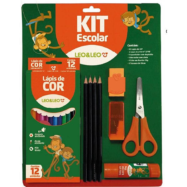 Kit Escolar com 20 Peças Caixa com 6