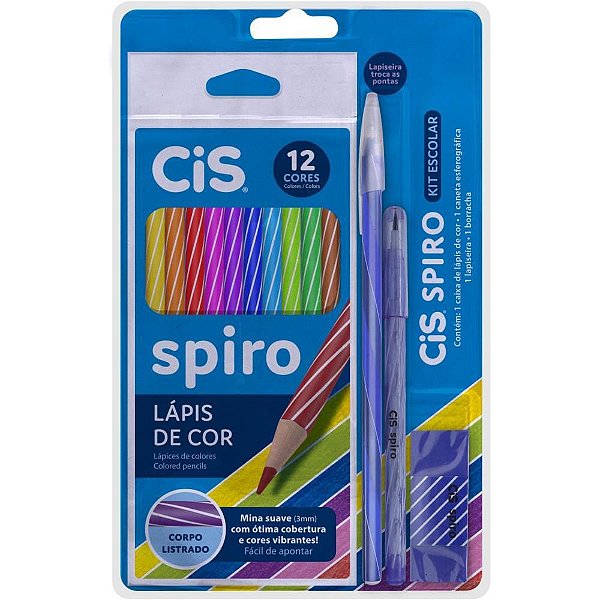 Kit Escolar CIS Spiro 4 PCS Azul