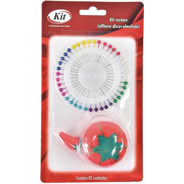 Kit Costura Alfinete Disco + Almofada Cartela