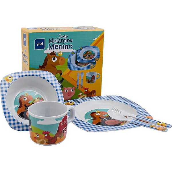 Kit Alimentação Menino Prato BOWL Caneca Talhe