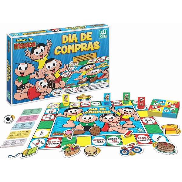 Jogo de Tabuleiro Turma da Mônica Dia de Compras