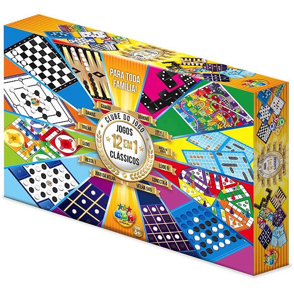 Jogo de Tabuleiro 12 em 1 Clube do Jogo