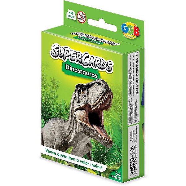 Jogo de Cartas Supercards Dinossauros - 55 Cartas