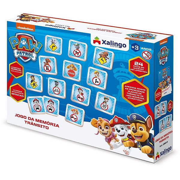 Jogo da Memória Patrulha Canina Trânsito 24 PCS