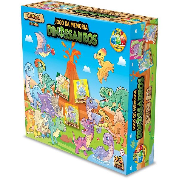 Jogo da Memória Dinossauro 48 Peças
