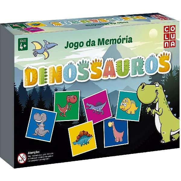 Jogo da Memória Dinossauro em Madeira MDF - 54 Peças