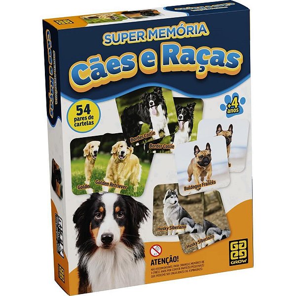 Jogo da Memória Cães e Raças Super Memória