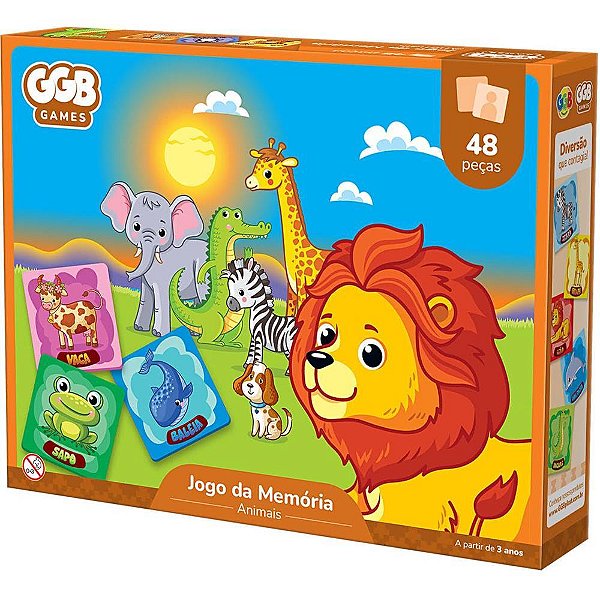 Jogo da Memória Animais 48 Peças